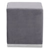 Tavian Grey And Silver Square Stool