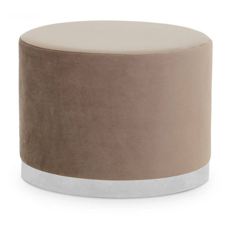 Tavian Mink And Silver Round Stool