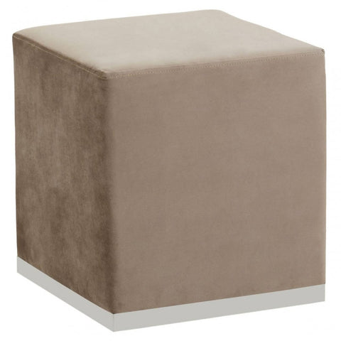 Tavian Mink And Silver Square Stool