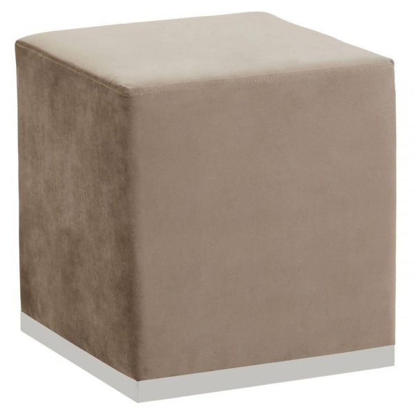 Tavian Mink And Silver Square Stool