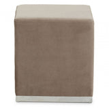 Tavian Mink And Silver Square Stool