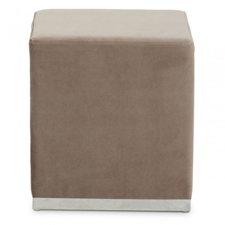 Tavian Mink And Silver Square Stool