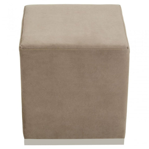 Tavian Mink And Silver Square Stool
