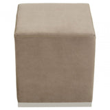Tavian Mink And Silver Square Stool