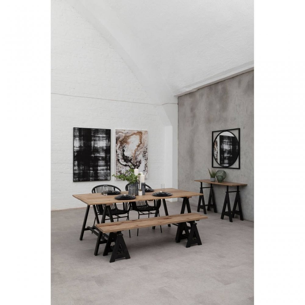 Kensington Pine Wood And Iron Dining Table