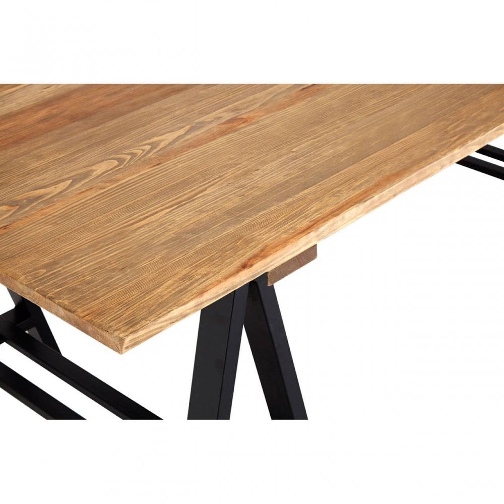 Kensington Pine Wood And Iron Dining Table