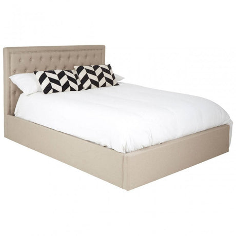 Ava Beige Kingsize Ottoman Bed