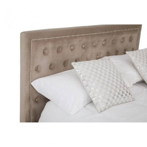 Ava Mink Velvet Kingsize Ottoman Bed