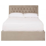 Ava Mink Velvet Double Ottoman Bed