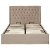 Ava Mink Velvet Double Ottoman Bed
