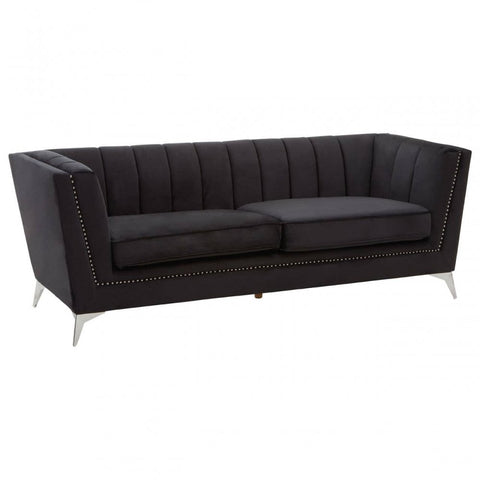 Mason Three Seat Velvet Sofa