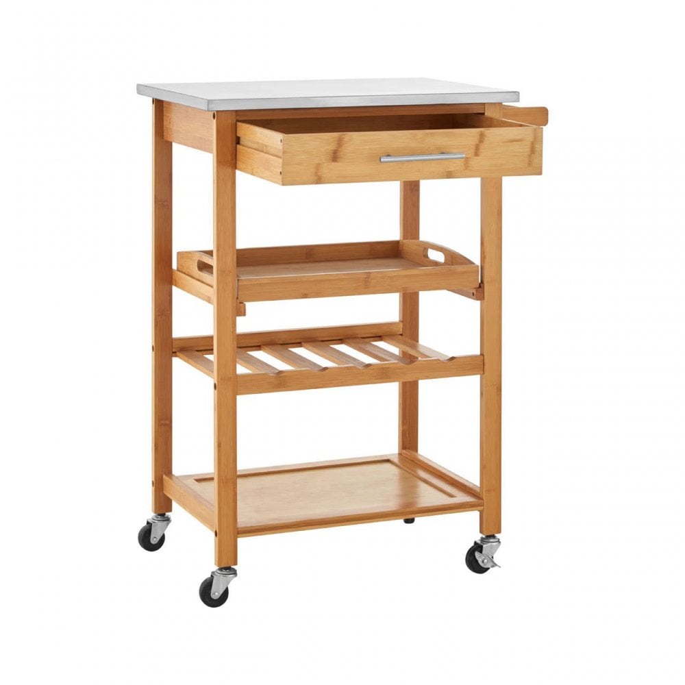 Brent Bamboo One Drawer Kitchen Trolley