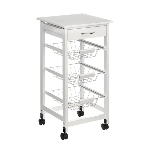 Brent Glenn White Veneer Finish Kitchen Trolley