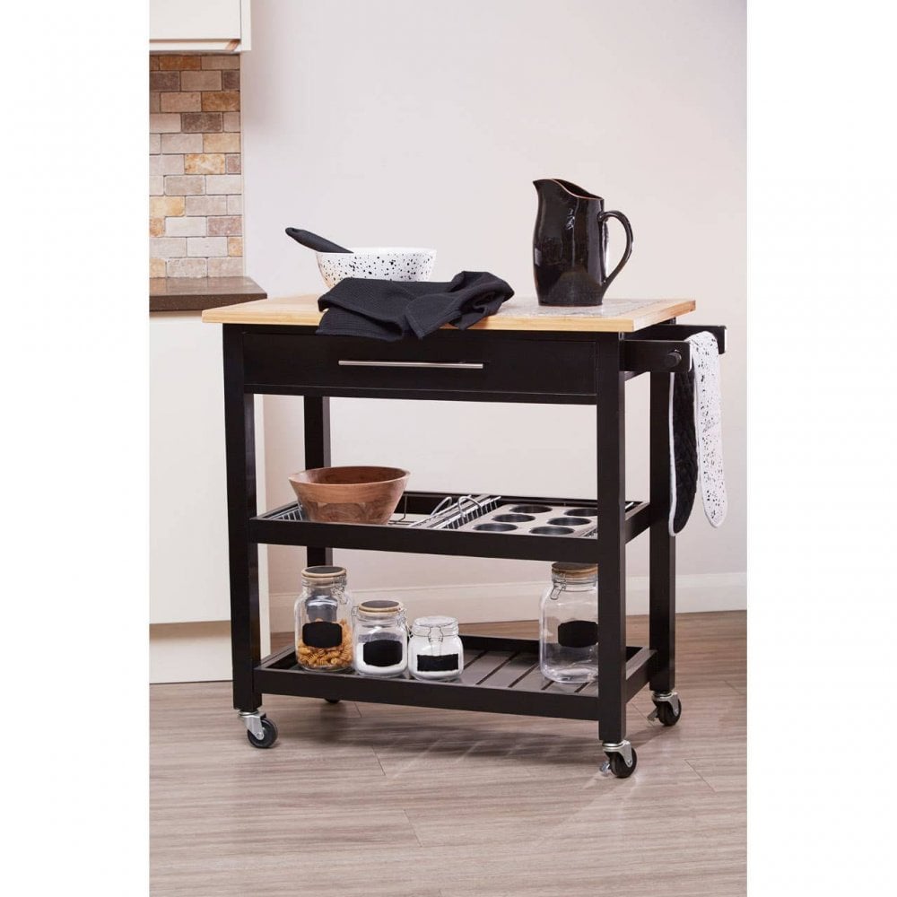Brent Glenn Wide Kitchen Trolley with Granite Top
