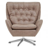Derrick Faux Brown Leather Armchair