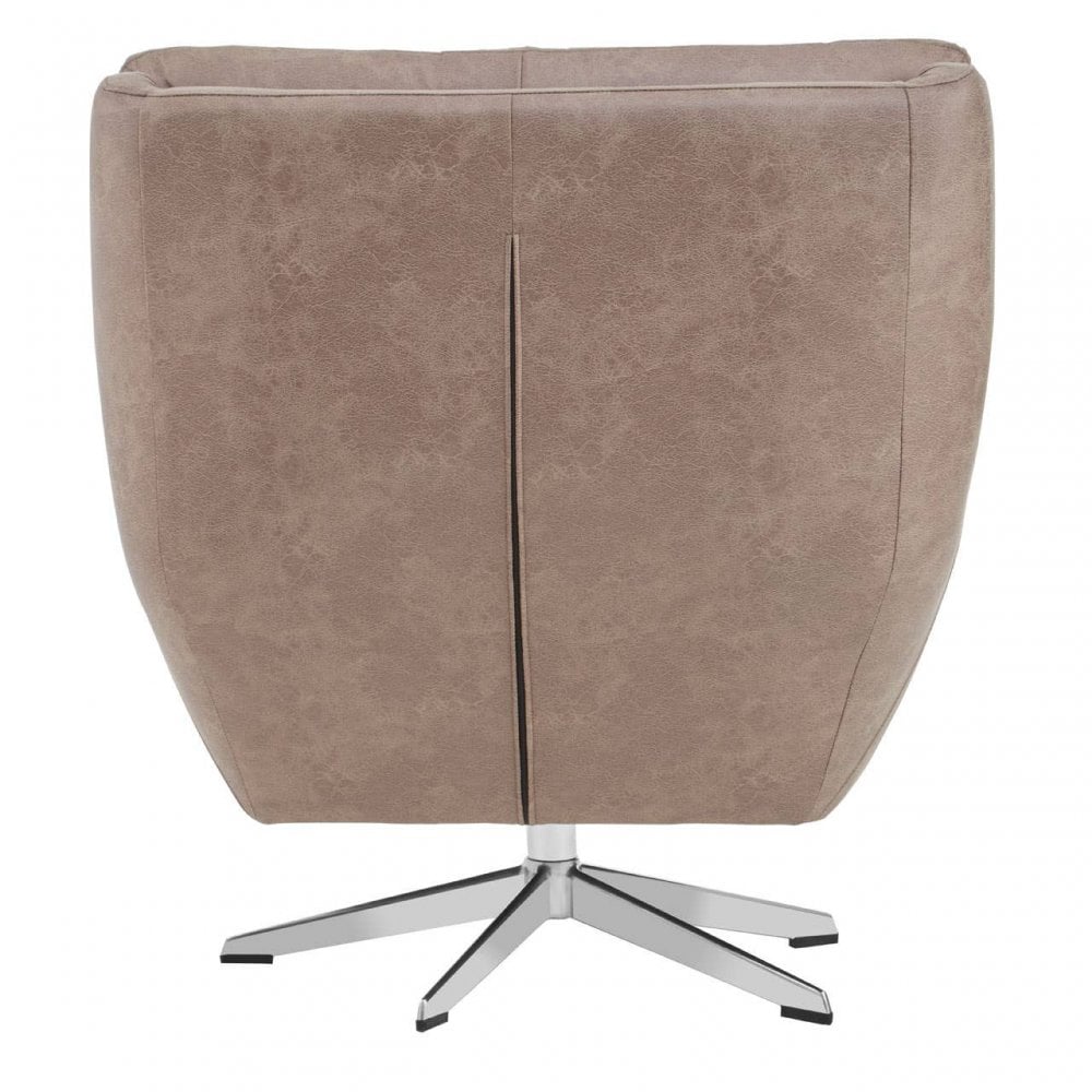 Derrick Faux Brown Leather Armchair