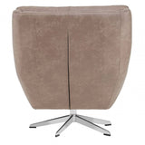 Derrick Faux Brown Leather Armchair