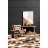 Derrick Faux Brown Leather Armchair