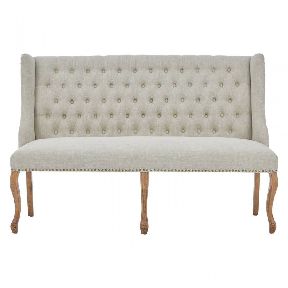 Everett 2 Seat Natural Linen Bench