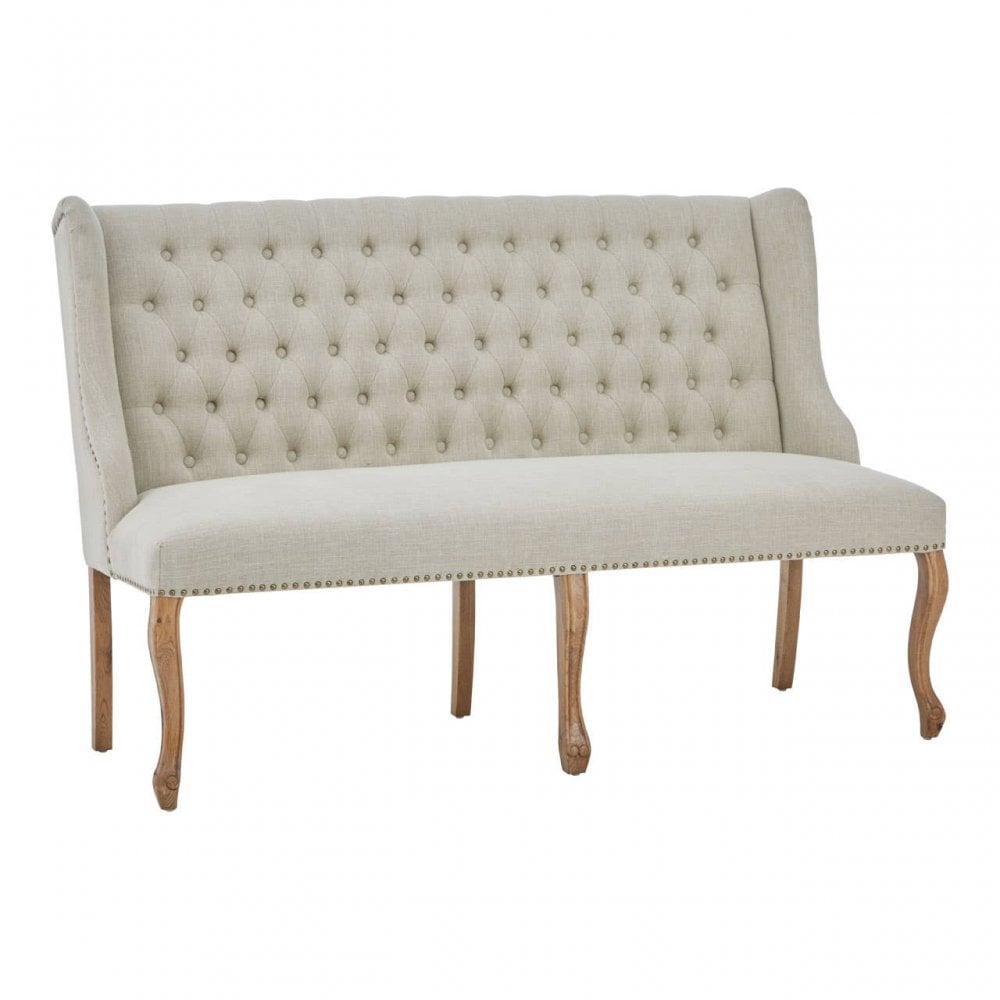 Everett 2 Seat Natural Linen Bench