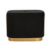 Lennox Black Stool With Matte Gold Base