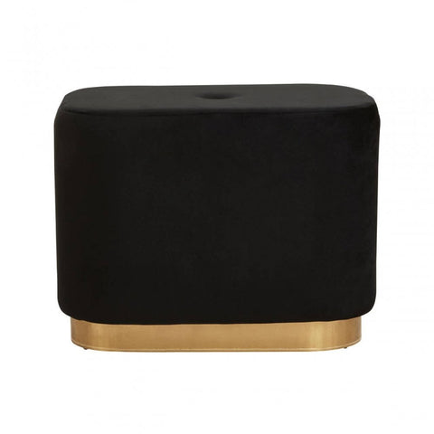 Lennox Black Stool With Matte Gold Base