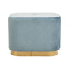 Lennox Blue Stool With Matte Gold Base