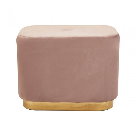 Lennox Dusky Pink Stool With Matte Gold Base
