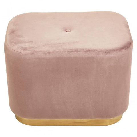 Lennox Dusky Pink Stool With Matte Gold Base