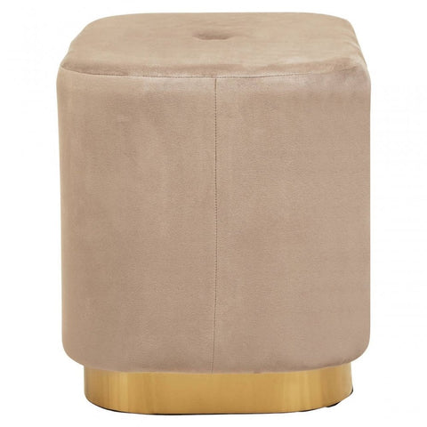 Lennox Mink Stool With Matte Gold Base