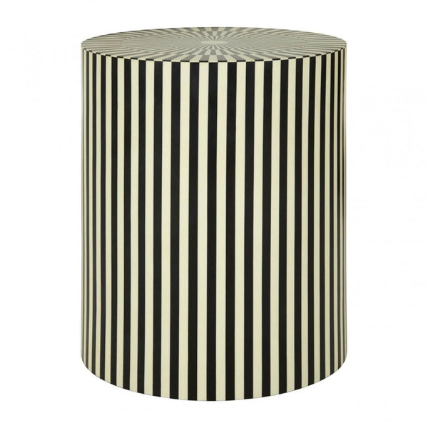 Lena Ivory And Black Cylinder Stool