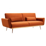 Sydney Burnt Orange Velvet Sofa Bed