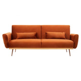 Sydney Burnt Orange Velvet Sofa Bed