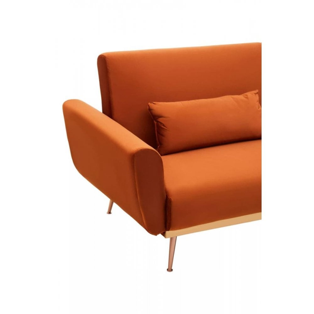 Sydney Burnt Orange Velvet Sofa Bed
