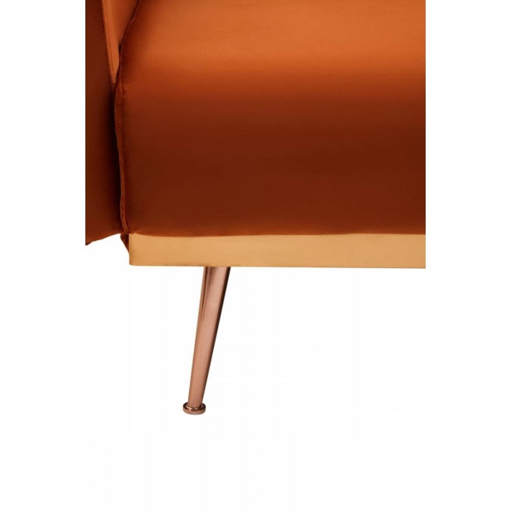 Sydney Burnt Orange Velvet Sofa Bed