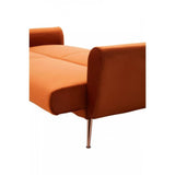 Sydney Burnt Orange Velvet Sofa Bed