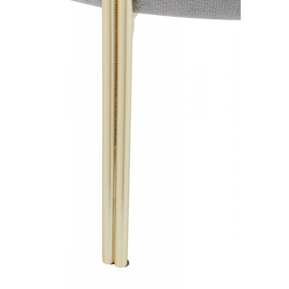 Darian Round Grey Velvet Stool