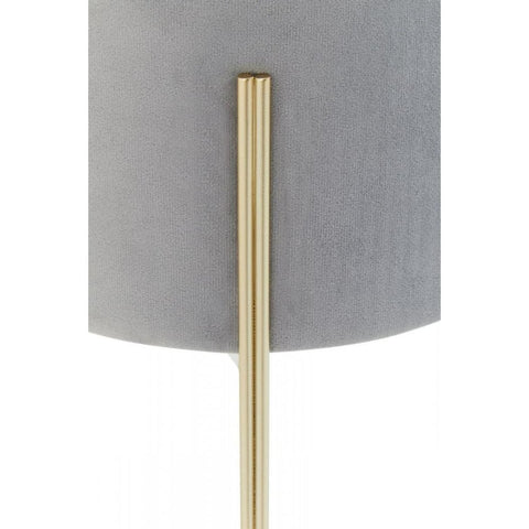 Darian Round Grey Velvet Stool