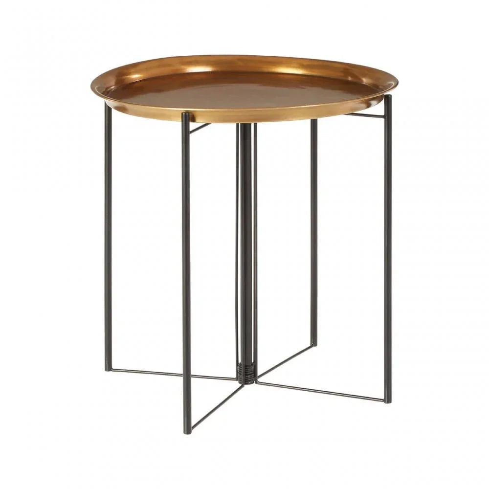 Calista Large Brass And Black Finish Side Table