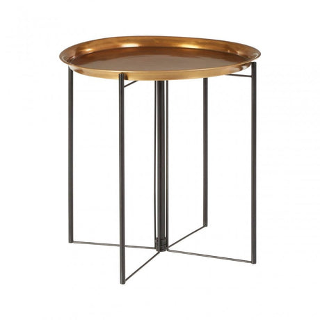 Calista Large Brass And Black Finish Side Table