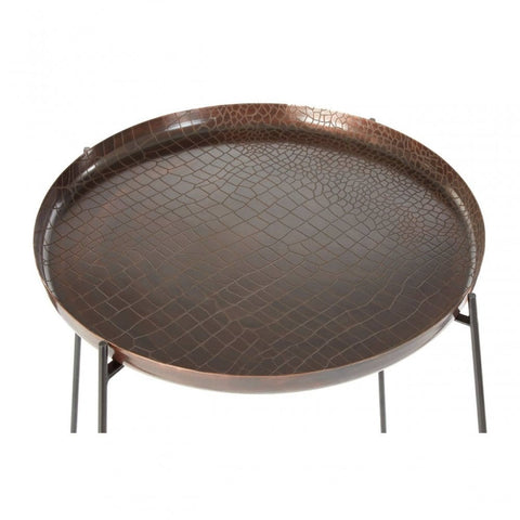 Calista Large Copper And Black Side Table