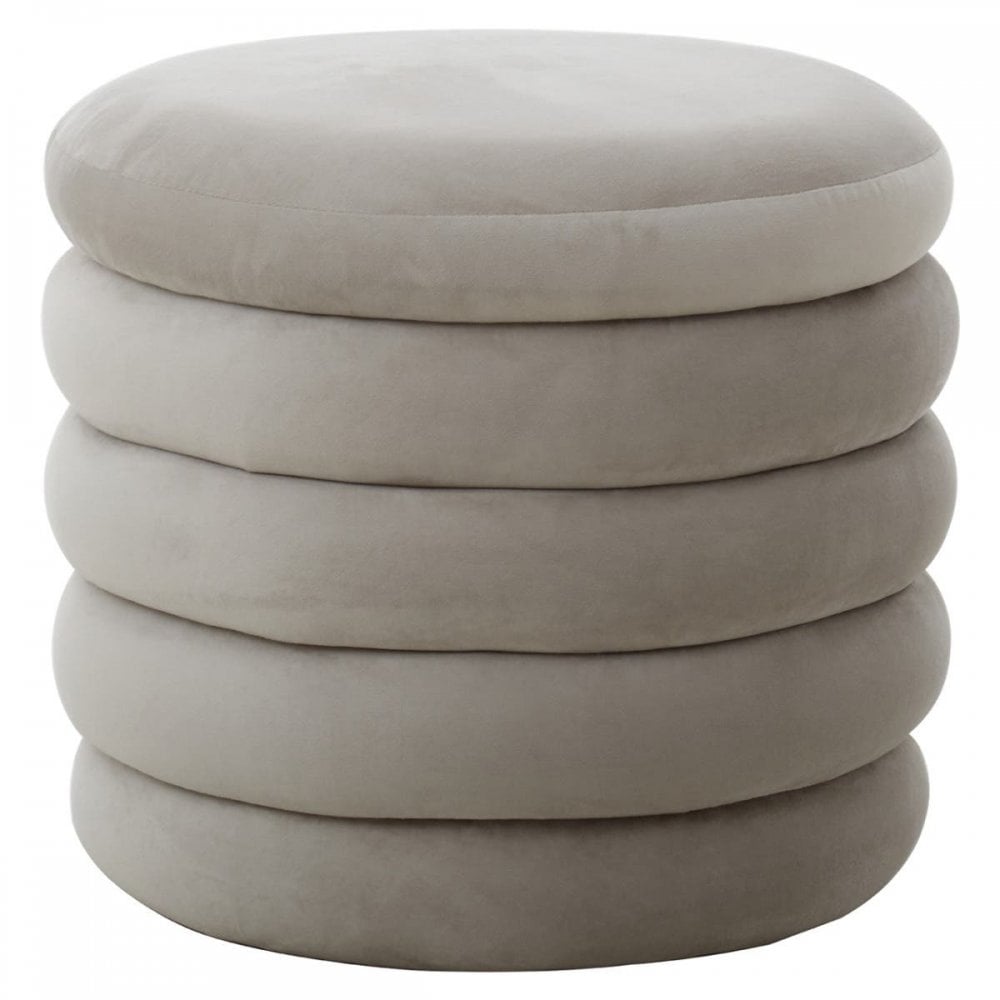 Elara Velvet Round Footstool