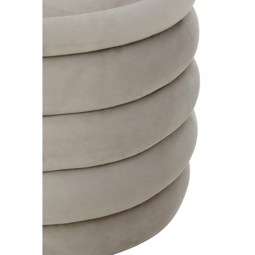 Elara Velvet Round Footstool