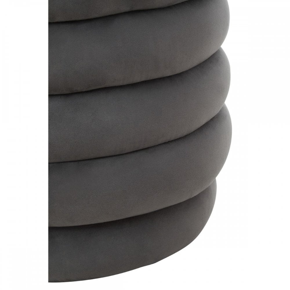 Elara Velvet Round Footstool