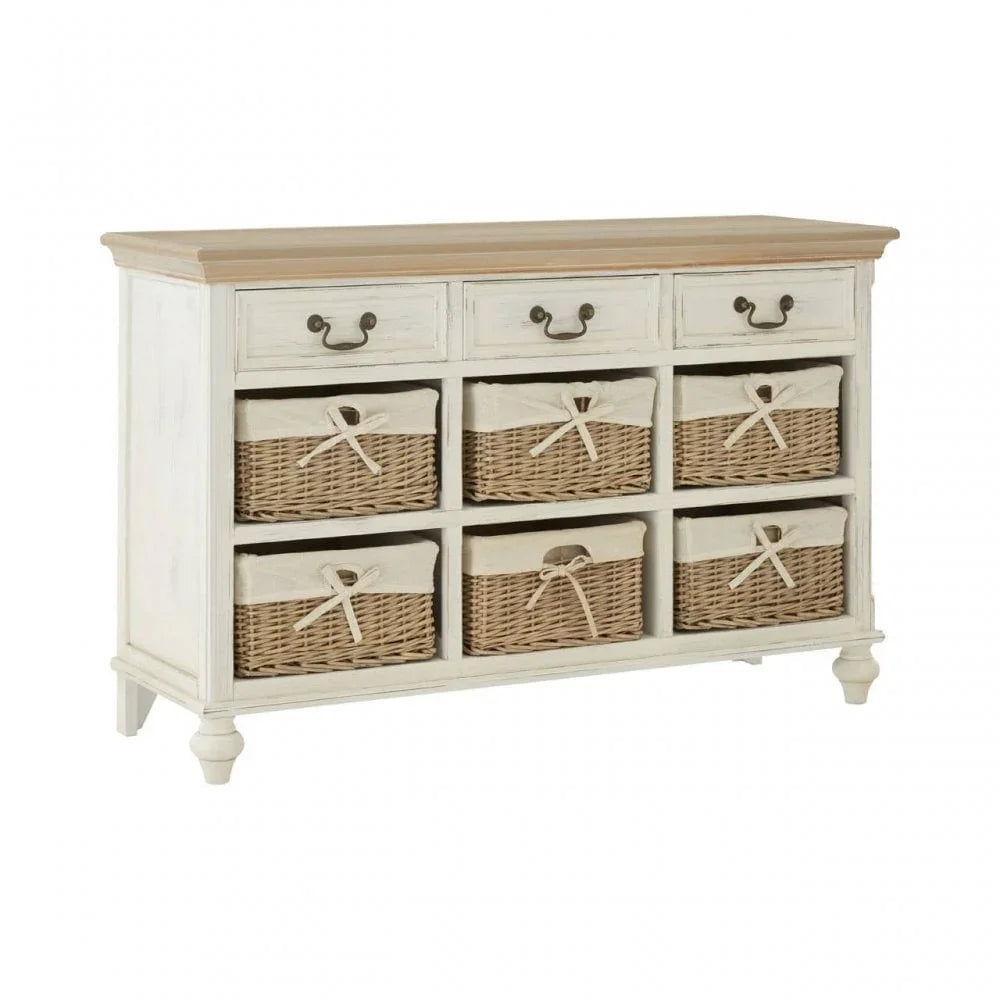 Eliza Cabinet With 6 Willow Baskets
