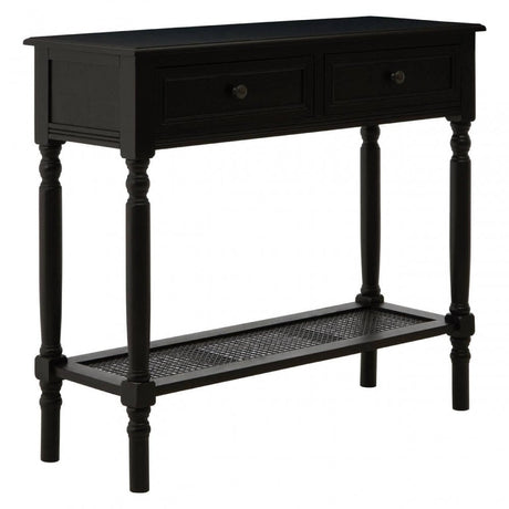 Lancaster Two Drawer Black Finish Console Table