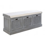 Lancaster 3 Drawer Slate Grey Storage Bench
