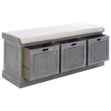 Lancaster 3 Drawer Slate Grey Storage Bench