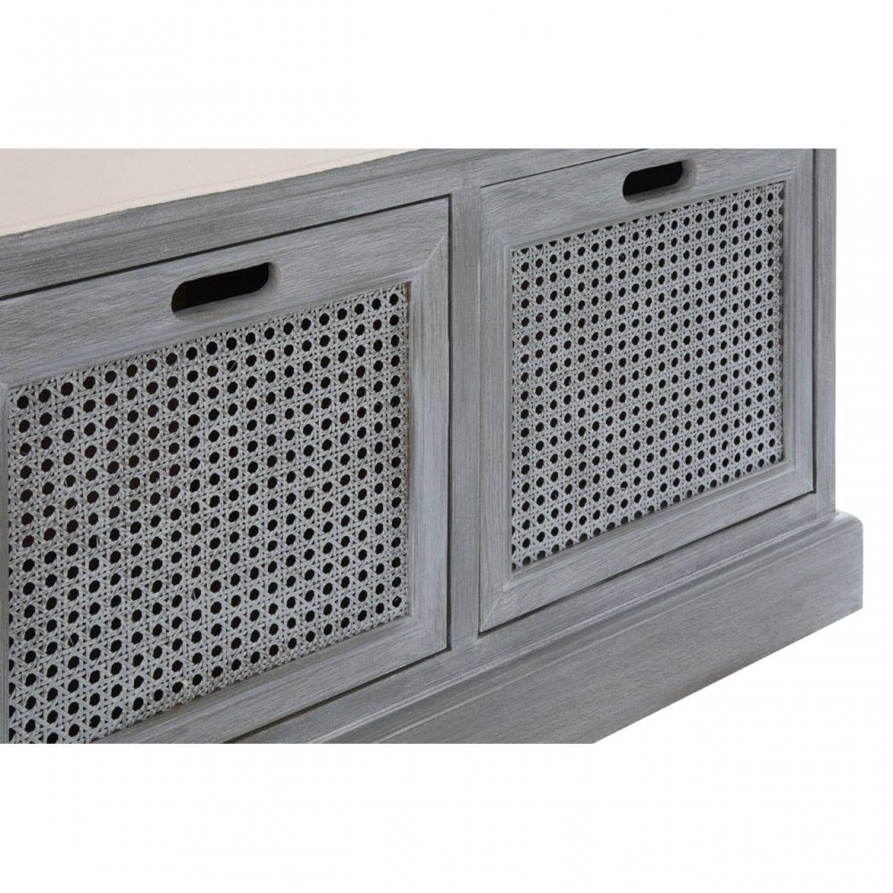 Lancaster 3 Drawer Slate Grey Storage Bench