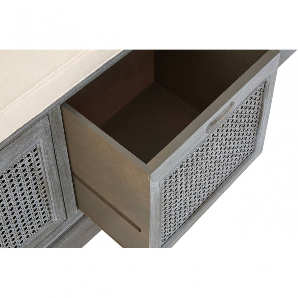 Lancaster 3 Drawer Slate Grey Storage Bench